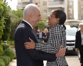 Prsident Peres und Susan Rice
