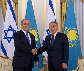 Ministerpräsident Netanyahu und Präsident Nasarbajew (Foto: GPO/Haim Zach)