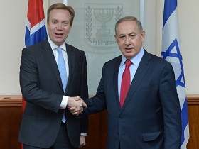 Außenminister Brende und Ministerpräsident Netanyahu (Foto: GPO/Amos Ben Gershom)