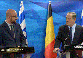 Die Premierminister Michel und Netanyahu (Foto: GPO)