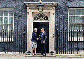 Die Premierminister May und Netanyahu vor #10, Downing Street (Foto: GPO)