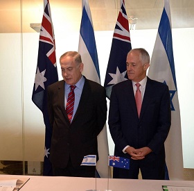 Die Premierminister Netanyahu und Turnbull (Foto: Haim Zach/GPO)