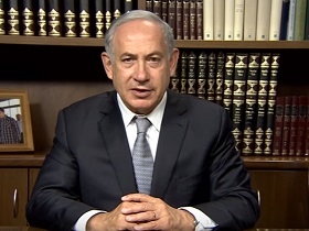 Premierminister Netanyahu bei seiner Videobotschaft