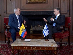 Premierminister Netanyahu mit Präsident Santos