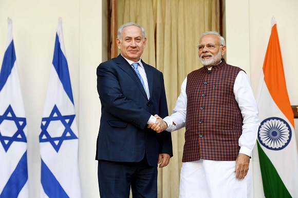 Die Premierminister Netanyahu und Modi (Foto: GPO)